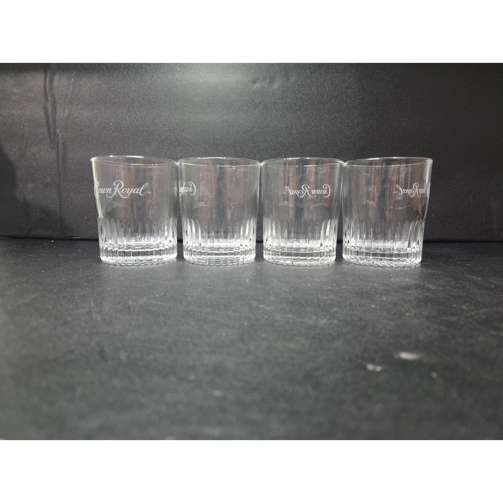 Crown Royal Whiskey Rocks Glasses, Set of 4, Limited Ed, Scotch Whiskey Glass